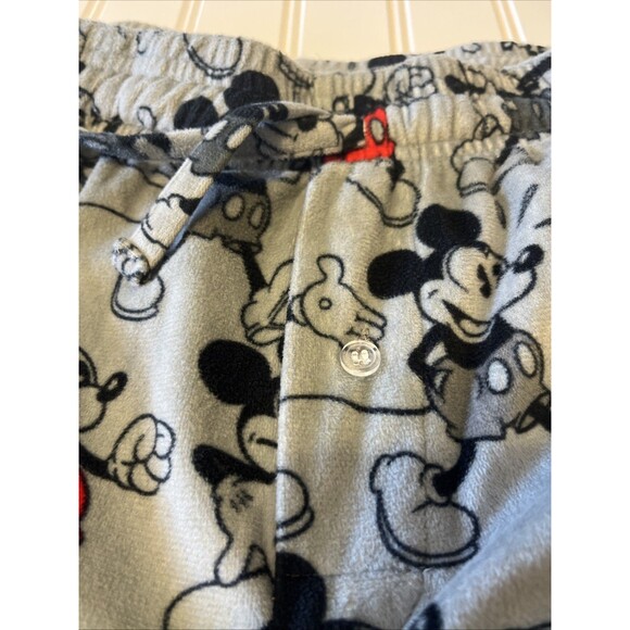Disney Mickey Mouse Adult Size Medium  Grey Fleece Pajama Pants with Drawstring - Picture 7 of 10